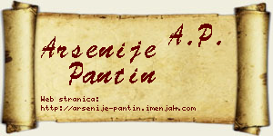 Arsenije Pantin vizit kartica